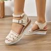 Mode Sommer Damen Plateau Sandalen Mesh Atmungsaktiv Einfarbig Lässig Mode Keilsandalen Niedrige Absätze Schuhe für Damen Sandalias De Mujer