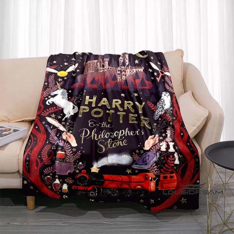 Fantasy-Abenteuerfilm-Thema 3D-gedruckte Decke Harry Potter Warm Gemütlich Flanell-Überwurf Geeignet für Schlafzimmer Sofas Betten
