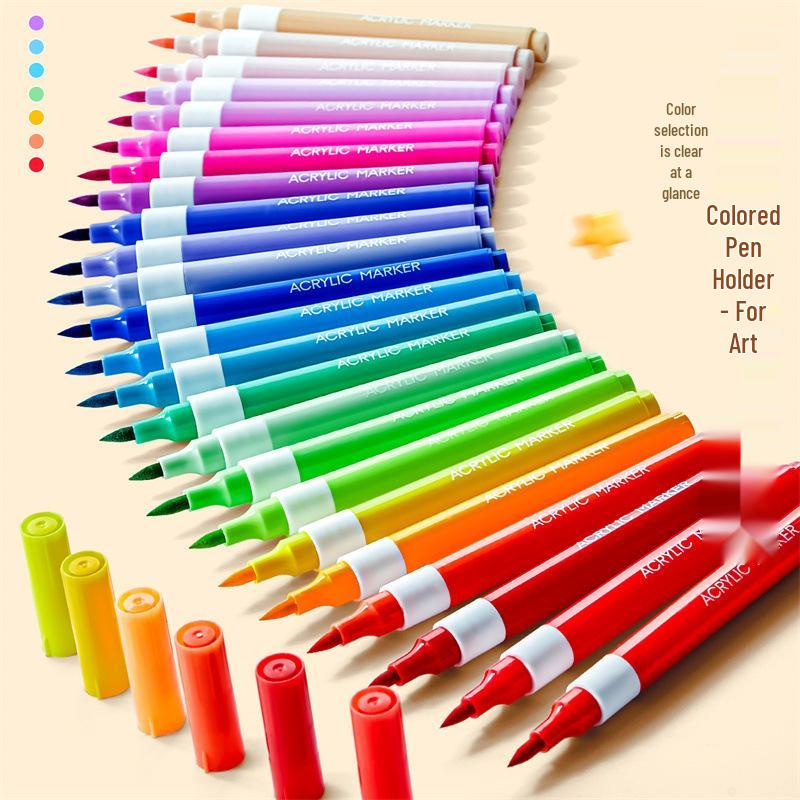 Opaque Multi-Color Acrylic Markers with Soft Tip, Waterproof for Students & Kids' Art, Kindergarten, Graffiti