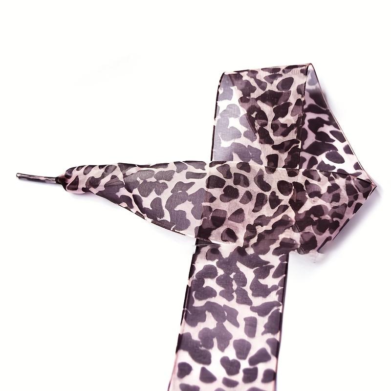 2 Stück Satin-Schnürsenkel mit Leopardenmuster | Stilvolle flache Schnürsenkel für Damenschuhe, 110 cm, Modische Accessoires