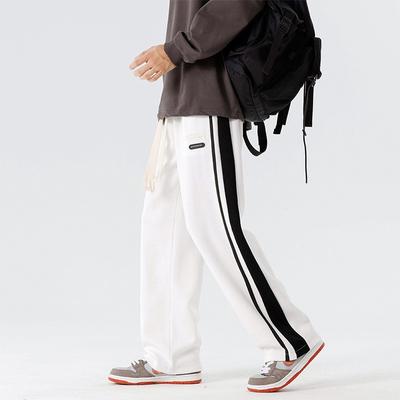 Spring and Autumn New Men's Casual Sports Pants Trend High Street Straight Sweatpants Versatile Wide Leg Pants