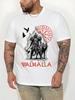 Men's Viking Warlord Valhalla T-Shirt - Norse Viking Costume Apparel with Wolf