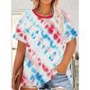 Fashion Women's Crew Neck Short Sleeve 3D Casual Color Printing Casual Short Sleeve Crew Neck T-Shirt