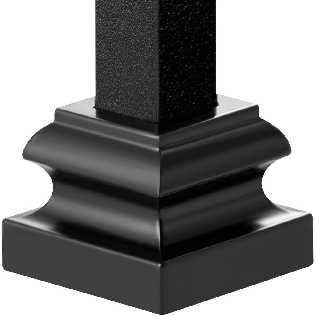 Aluminum Alloy Baluster Shoes Stair Flat Shoe with Screw Holes for 1/2 Inch Square Scroll Basket Twist Knuckle Staircase Balusters Metal Spindle