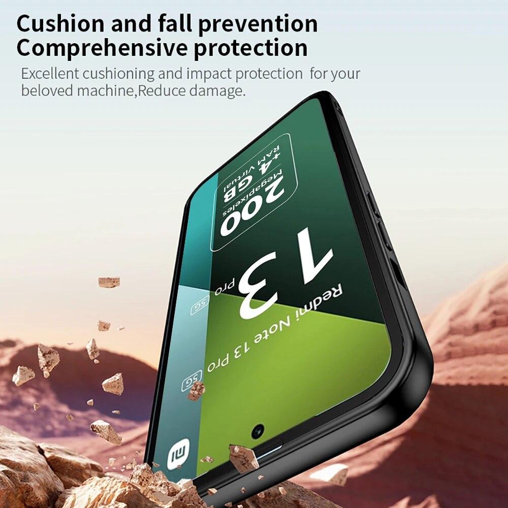 Redmi Note 13Pro Shell Magnetic Holder Retro Frosted Leather Phone Case for Xiaomi Redmi Note 13 Pro Plus Camera Protector Cover