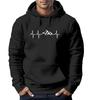Hoodie Mens Print Hiking Mountains Heartbeat Outdoor Print Motif Men