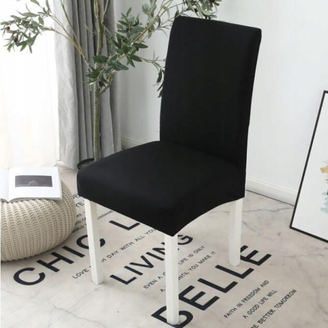 Black Smooth Elastic Chair Cover