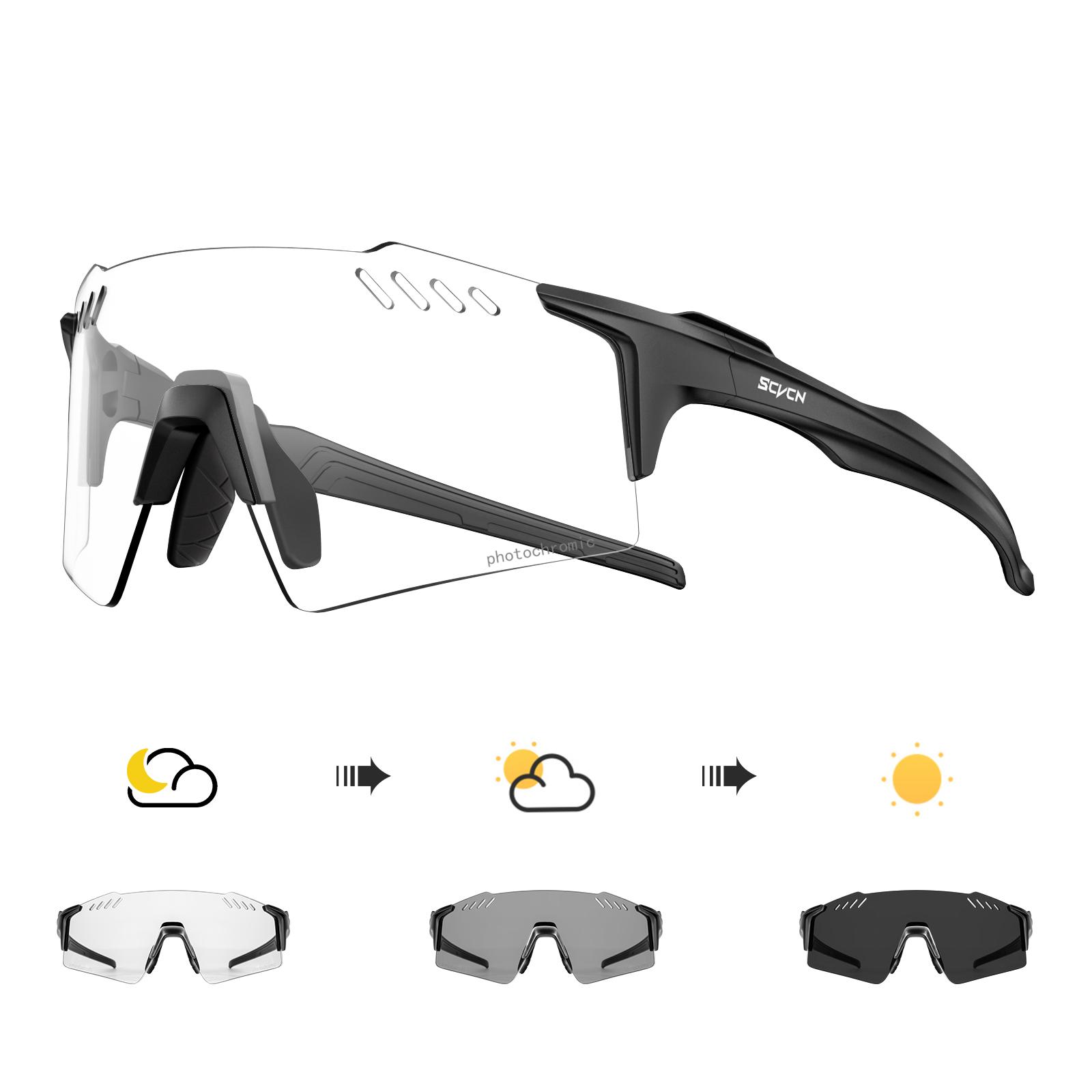 

SCVCN New Outdoor Photochromic Cycling Sunglasses Men Women Outdoor Sports Running Glasses MTB Goggles UV400 Protective Eyewear