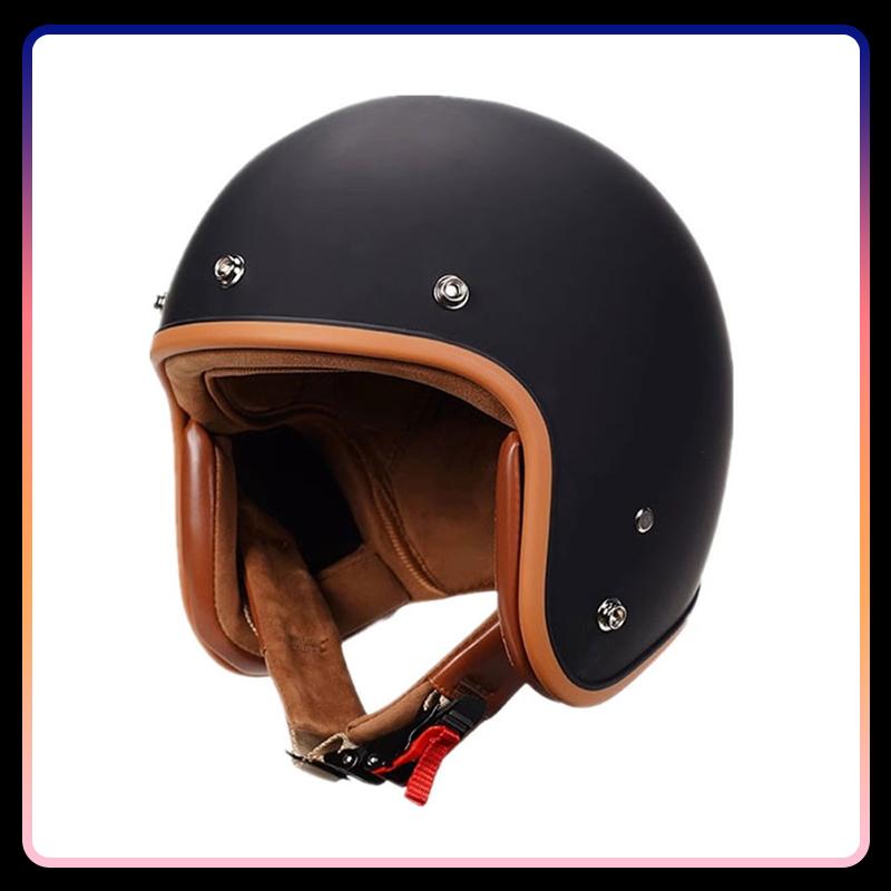 Men's Open Face Motorcycle Helmets Retro Jet Moto Helmet for Motorbike Scooter Cruiser Moped Woman Open Half Helmet DOT Approved