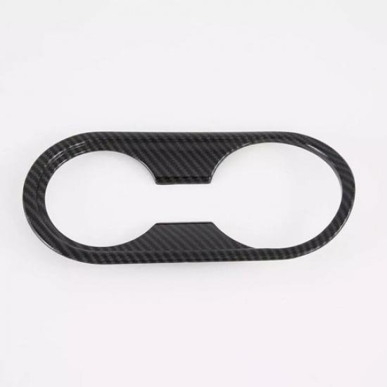 Carbon Fiber Central Console Water Cup Cover Trim Fit for Kia Forte K3 -