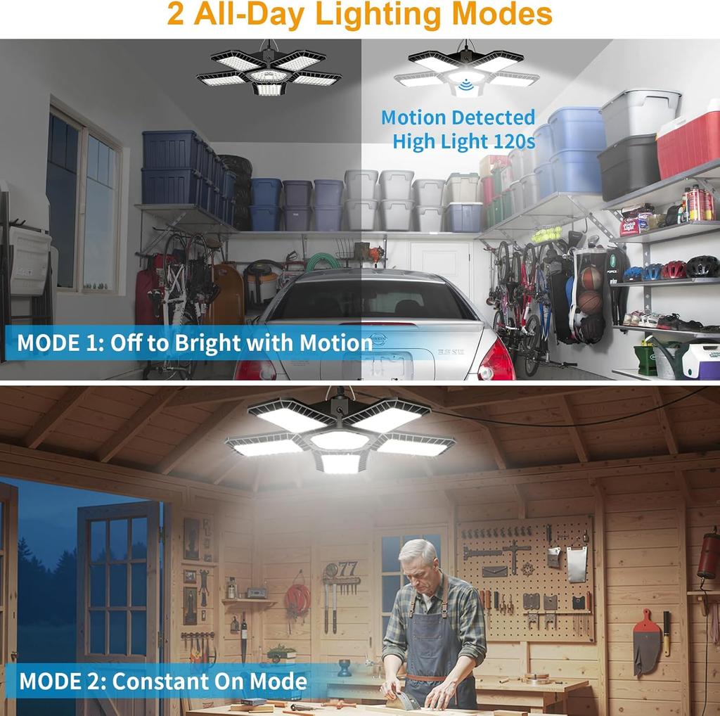 Solar Shed Light 267LED Motion Sensor Pendant, Indoor Outdoor, 2 Modes + Timer Remote