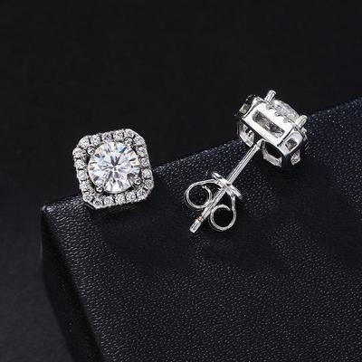 Orecchini Cielo Stellato in Moissanite: Argento Sterling S925 di Alta Gamma con Design a Quattro Griffi
