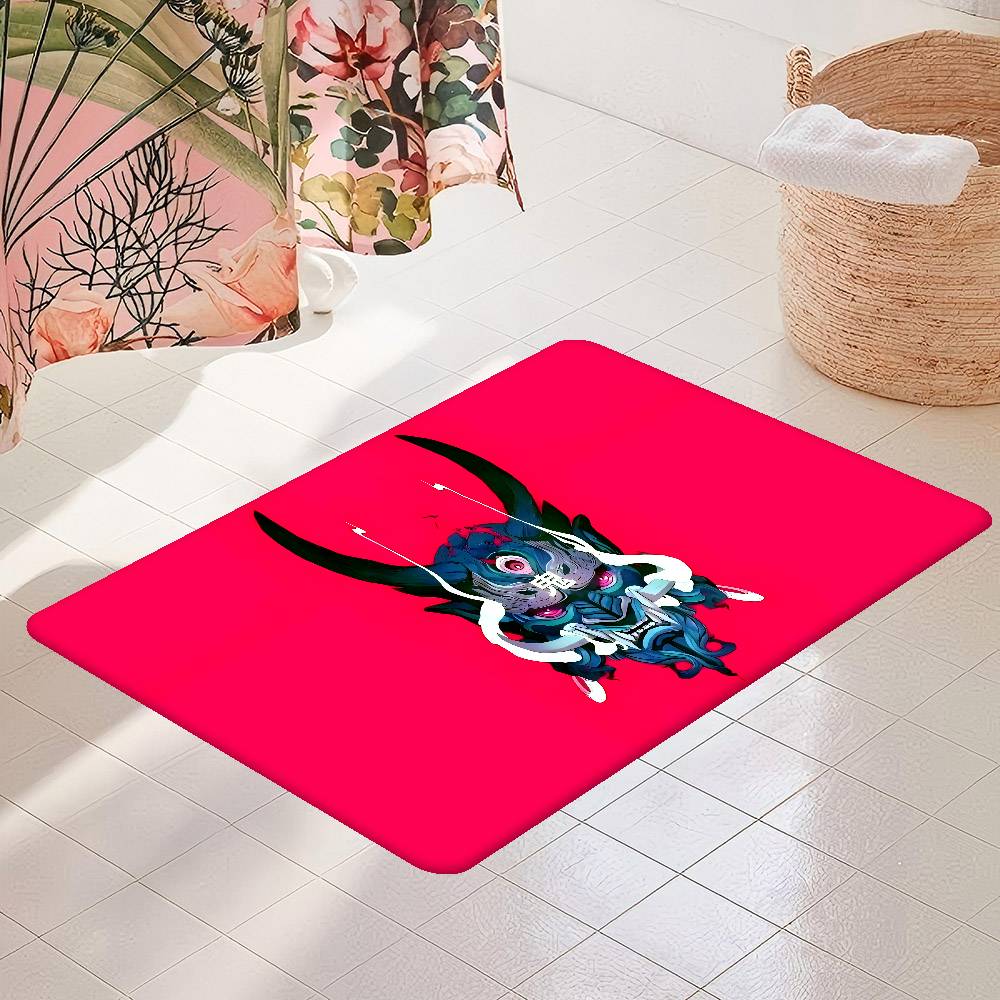 C-Cyberpunk Samurai Logo Flur Teppich Waschbar Rutschfest Wohnzimmer Sofa Stühle Bereichsmatte Küche Fußmatte Bereichsteppich