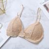 Roupa íntima feminina lingerie sexy renda cor sólida sem fio push up respirável sutiã esportivo para dormir