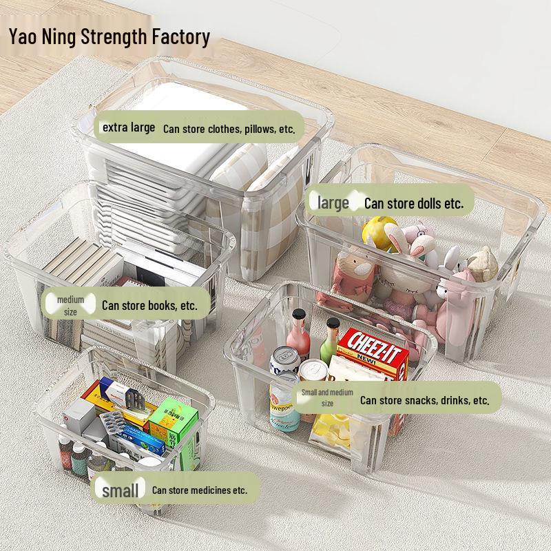 Large Transparent Storage Bin for Toys, Clothes, and Snacks