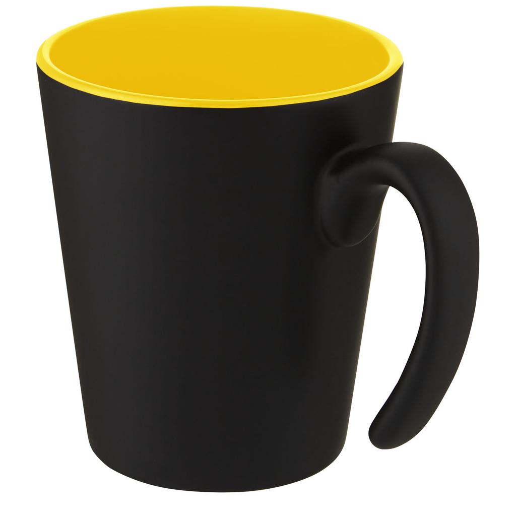 Glass "Oli" 360 Ml Ceramic Mug with Handle Yellow