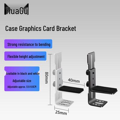 Adjustable GPU Support Riser Bracket with 12CM Fan Slot for Fish Tank Case