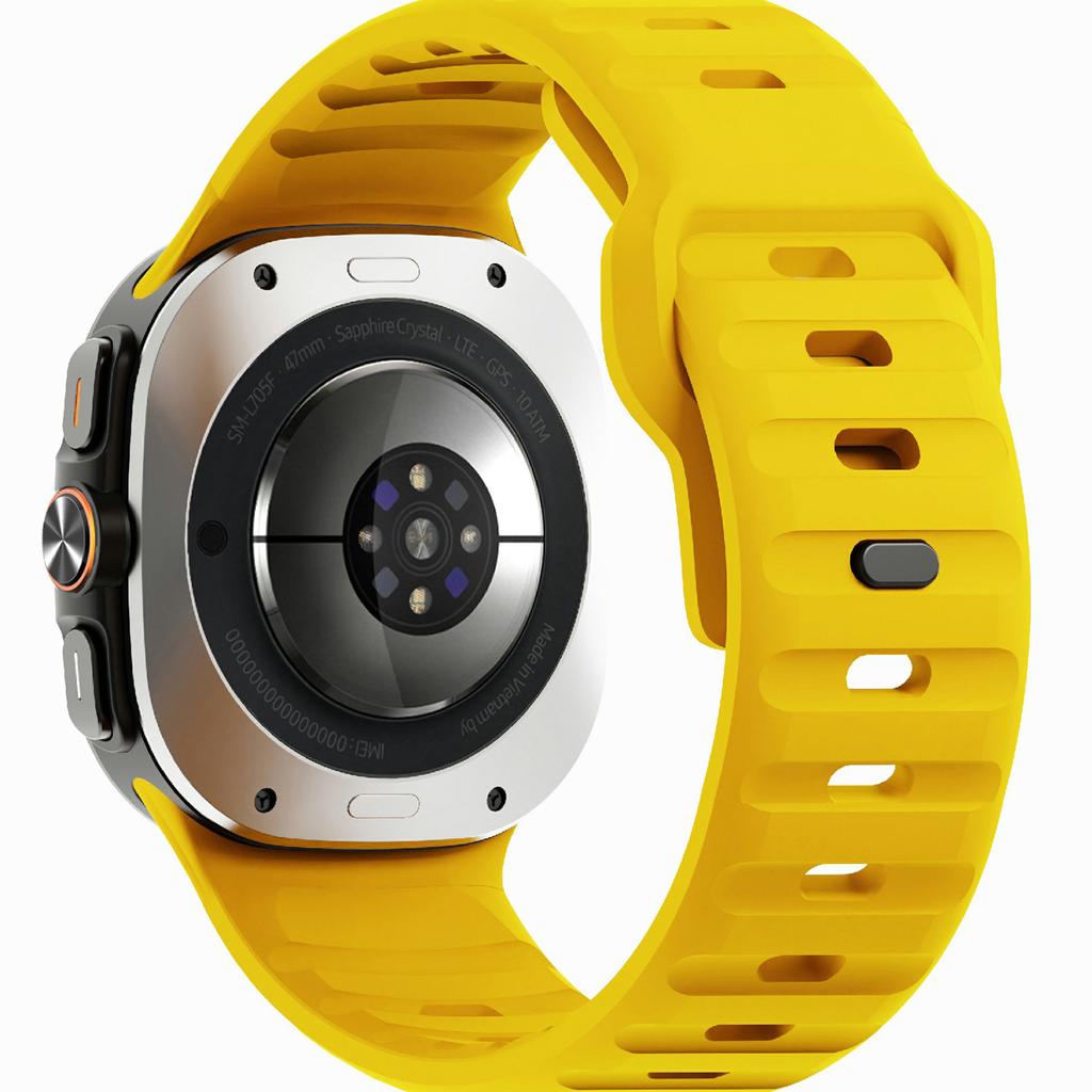 Para Samsung Galaxy Watch Ultra 47mm Pulseira de Relógio de Silicone Respirável Esportiva