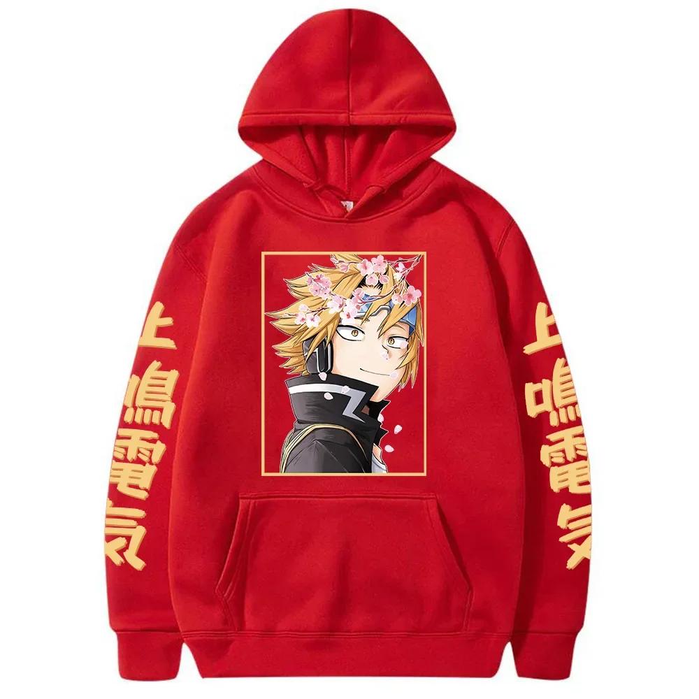 Funny Anime My Hero Academia Harajuku Hoody Sweatshirt Long Sleeve Aesthetic Kaminari Denki Flower Oversize Pullover