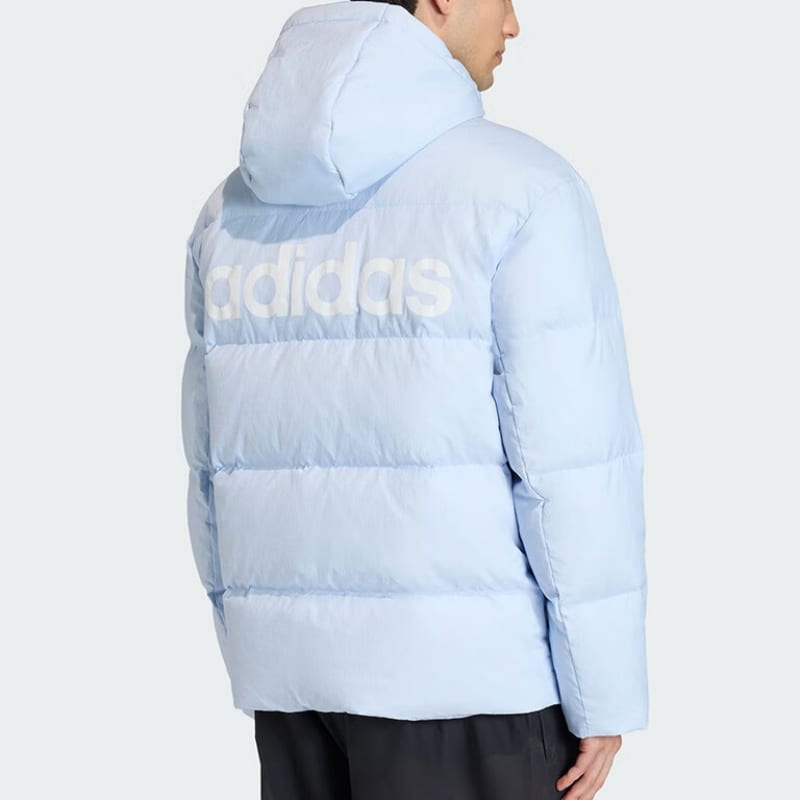 Adidas Down Jackets Unisex Blue Hooded Moderate Down Jacket KS6486