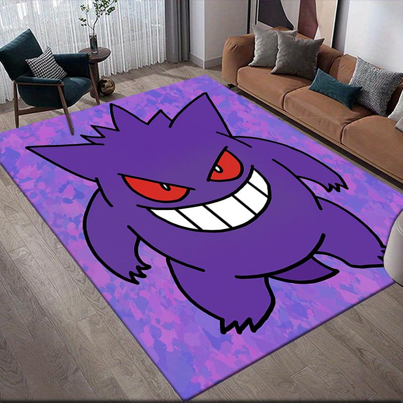 Gengar Purple Square Area Rug, Non-Slip Floor Mat for Bedroom, Perfect Gift for Gengar Fans.chl