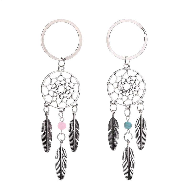 1pcs Dream Catcher Keyring Bag Charm Fashion Lucky Boho Pendant Jewelry Wing Keychain For Women Girl Party Gifts
