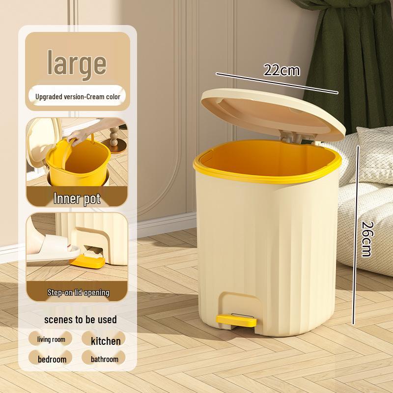 Large Capacity Silent Trash Can with Automatic Spring-Loaded Lid for Home and Office