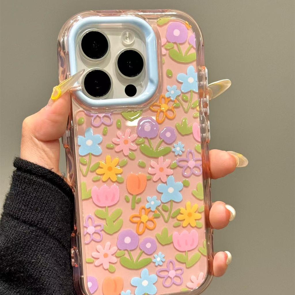 Jelly Two-in-one Small Floral for Apple 17 Promax Mobile Phone Case for IPhone 15 All-inclusive 14/13 Love