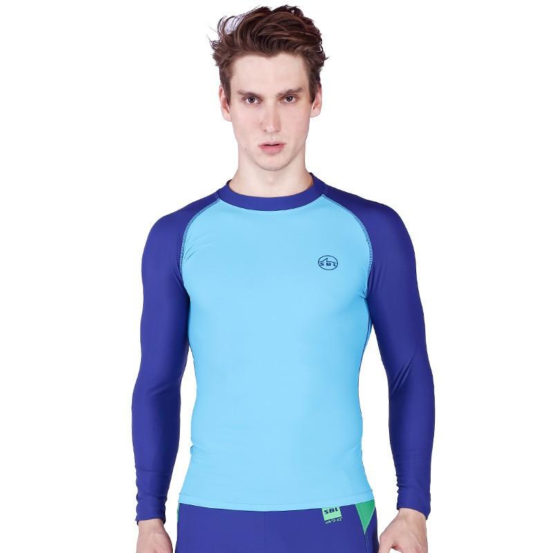 Mens Long Sleeve Rash Guard Swim Shirt Board Shorts Set Surfing Snorkeling Swimming Beach Vacation