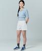 Tobaseu Boucle Cotton Cable Collar Short Sleeve Knit (Sky Blue)