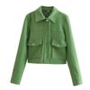 Giacca Bomber Corta da Donna Cappotto Giacche Aviatore Capispalla Corto Lana & Misti Cappotti Autunno Inverno Giacca Tweed
