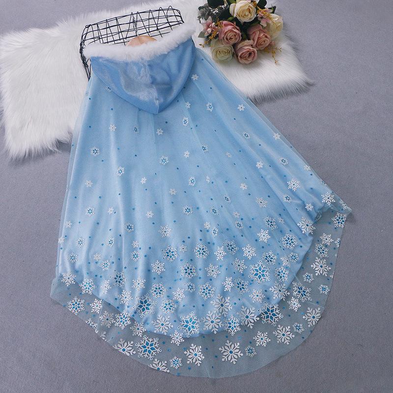 

Високоякісне дитяче корейське оксамитове плаття принцеси Ельзи з бантом для дівчаток - Осінній/Зимовий вечірній одяг 140 cm