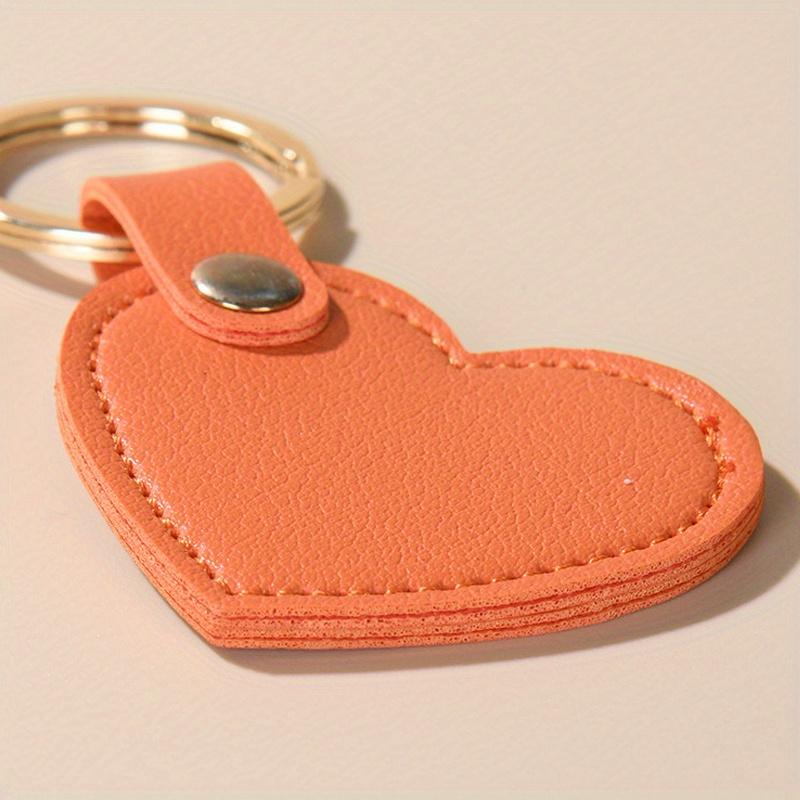 Leather Key Chain Fashion Leather Heart Shape Keychain Women Car Key Holder Home Key Ring Charm Bag Car Pendant Gift
