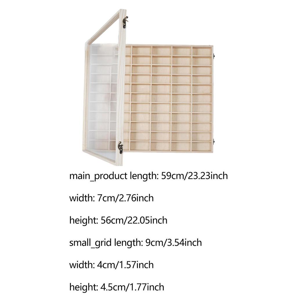Car Model Display Case Shelf 72 Compartments Cabinet Sturdy Wooden Organizer for Personal