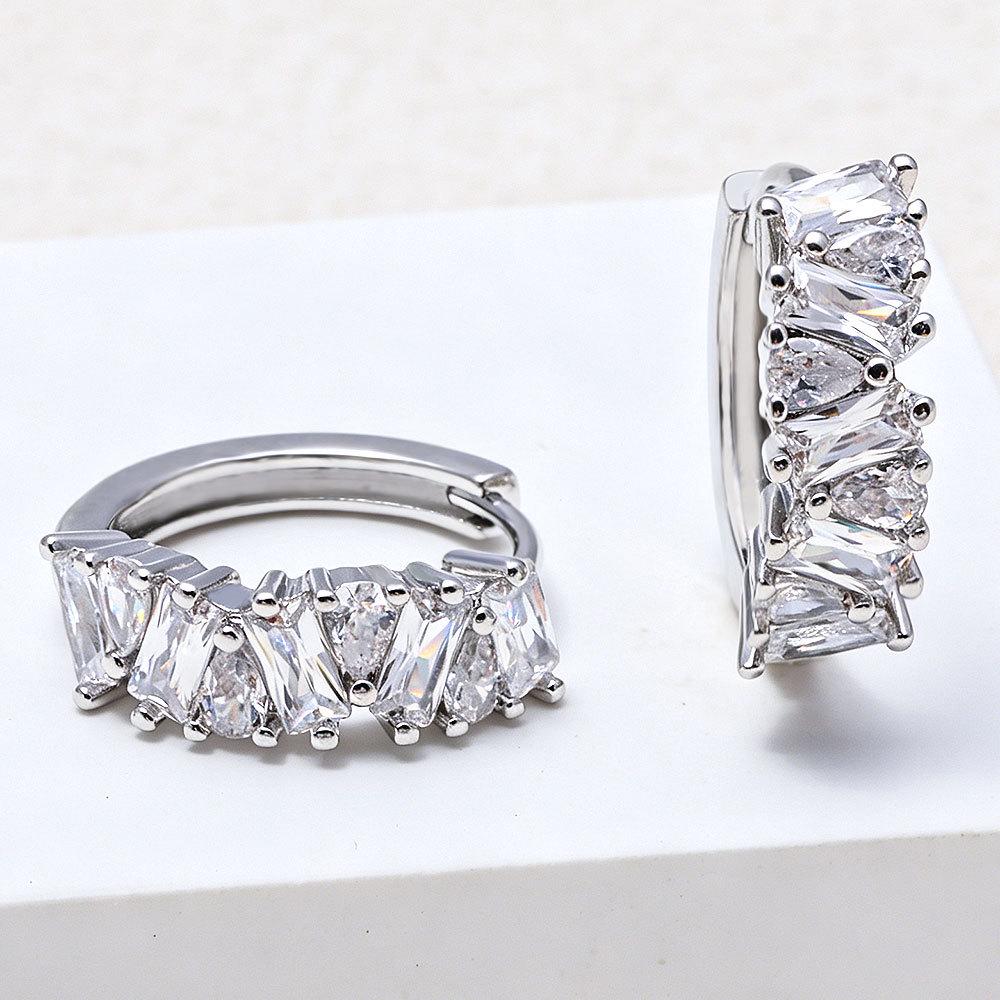 Elegant Zircon Geometric Earrings - European & American Style