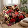 Girl on Crescent Moon with Roses Theme blanket Lightweight Warm Flannel Blanket Decorative Throw Blanket for Home Decoration