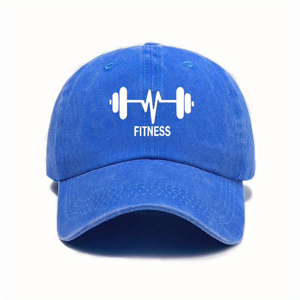 Dumbbell Print Baseball Cap for Male and Female Fitness Enthusiasts, Outdoor Leisure Running Sports Sun Protection Hat