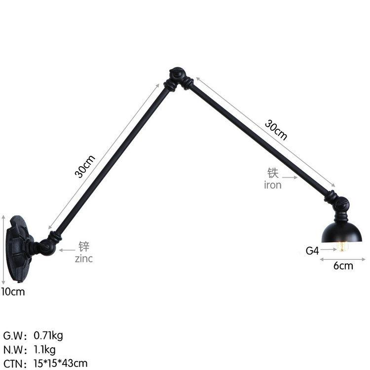 3 Long Arm LED Wall Lights Fixtures Adjustable Swing Loft Industrial Vintage Wall Sconce Luminaire Retro Stair Light