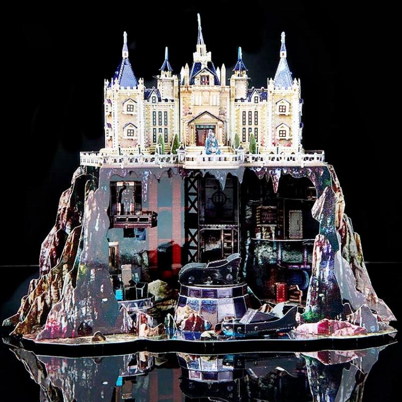 Buntes Fledermaus-Herrenhaus 3D Metallpuzzle DIY Kreatives Schloss Montage Modell Legierung Puzzle Schreibtischdekorationen Geschenke für Erwachsene