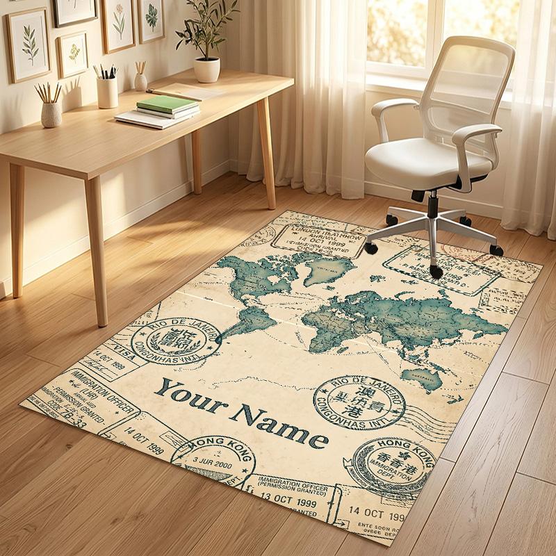 Tigers Majesty Theme Soft Crystal Velvet Rug Custom Name & Text Print Non Slip Floor Rug for Bedroom Living Room
