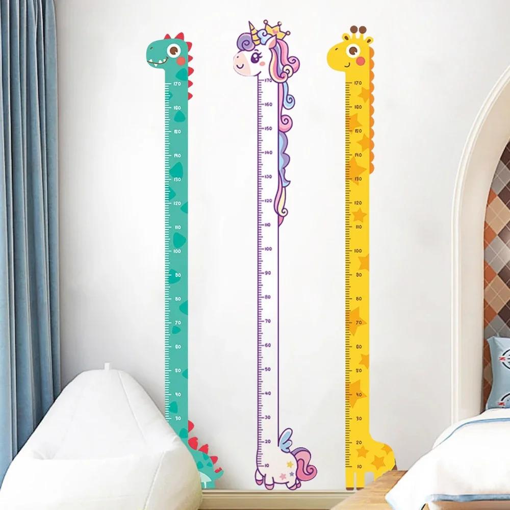 Cute cartoon animal height measurement wall sticker for children/adults,recording growth chart,creative,fun sticker decoration