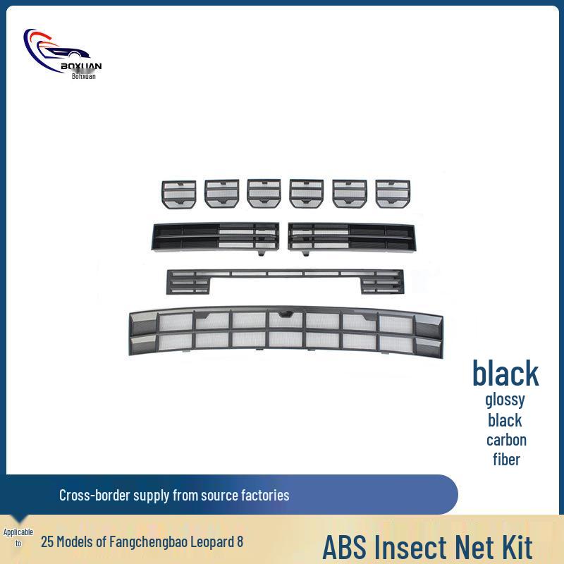 Front Grille Insect Net & Radiator Mosquito Protector for 25 Equation Leopard 8 ABS Set Insect Net - Matte Black