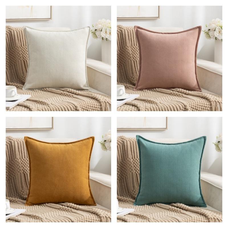 New Pillow Case Chenille Sofa Pillow Core-free Bedside Pillow Office Backrest Cushion Waist Pillow Case