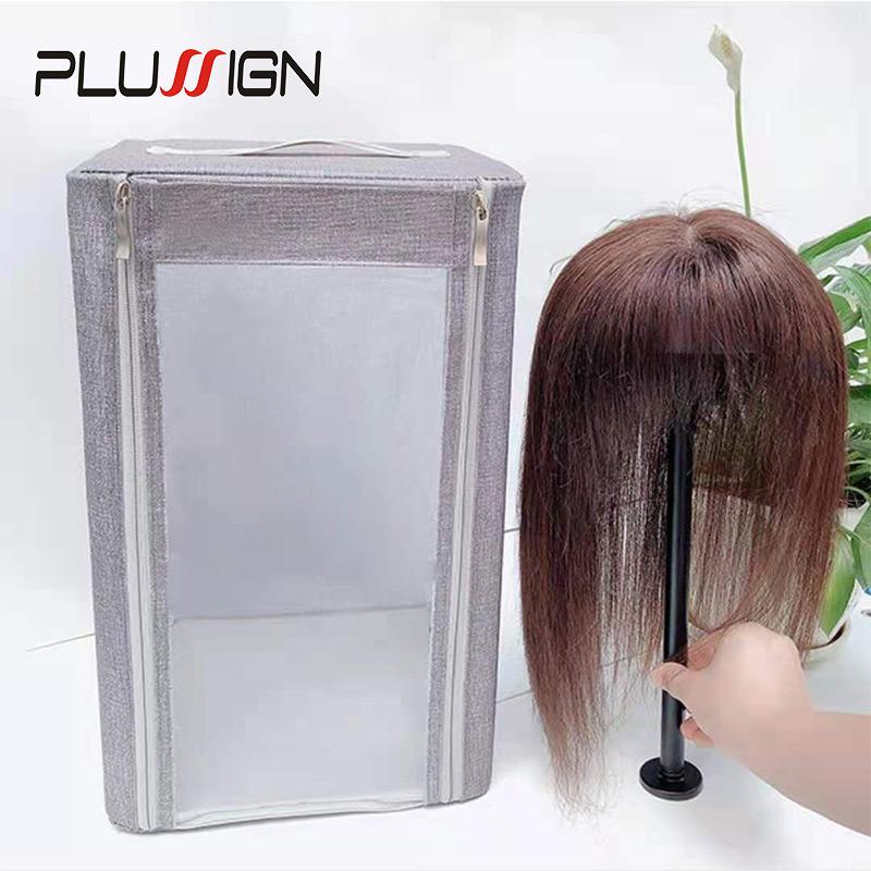 Dust-Proof Wig Display Box For Salon Hand Carry Bag For Hair Toupee Wigs M Size For Long Hair Short Hair Plussign Wig Bag