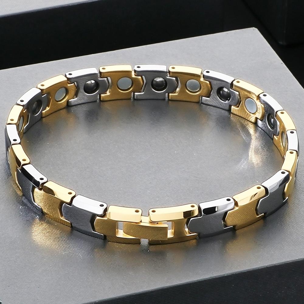 Men's Solid Tungsten Steel Bracelet for Man Woman 18/19/20CM Length 9MM Width Therapeutic Magnetic Bracelet Waterproof Polished
