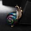 Lady Multicolor mode tecknad snigel glänsande strass emalj Brosch Pin Smycken