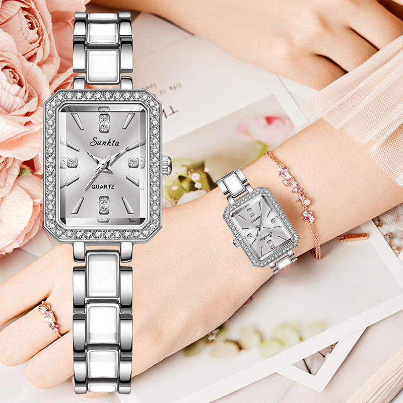 SUNKTA Luxury Women's Watch Fashion Rectangle Ladies Quartz Watches Women Wristwatch Lady Watch Montre Femme Watch Women