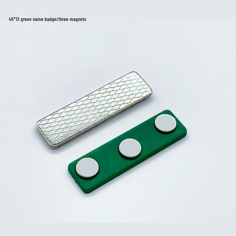 Magnetic Name Badge with Strong Double-Sided Adhesive Clasp, 45x13mm, 2-Piece Metal ID Holder