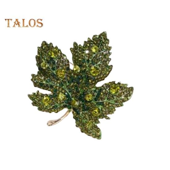 

Женская брошь в форме кленового листа со стразами, противоскользящая износостойкая костюм, воротник пальто, шляпа, шарф, украшение, булавка для одежды, ювелирные изделия для одежды для выпускного вечера зелёный