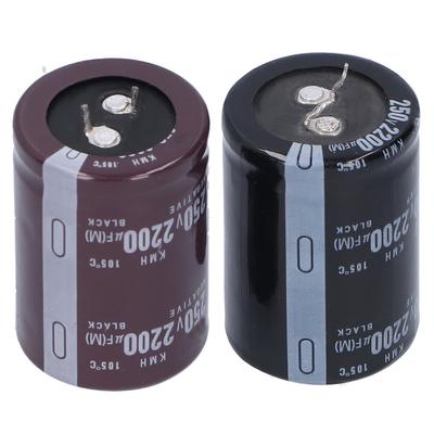 2Pcs Electrolytic Capacitor Aluminium Cylindrical Shape 250V 2200microfarad 105 Celsius  35 X 50mm